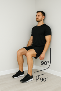 esercizio isometrico wall sit postura corretta