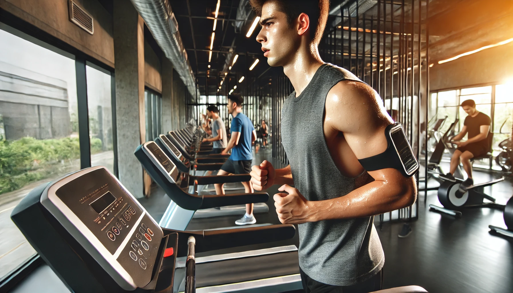 Atleta che si allena per perdere peso con la palestra