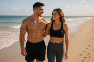 ragazzo paletrato felice con ragazza