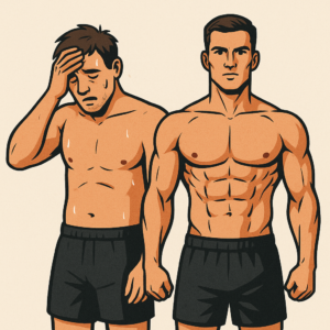 atleta affaticato e definito illustrazione